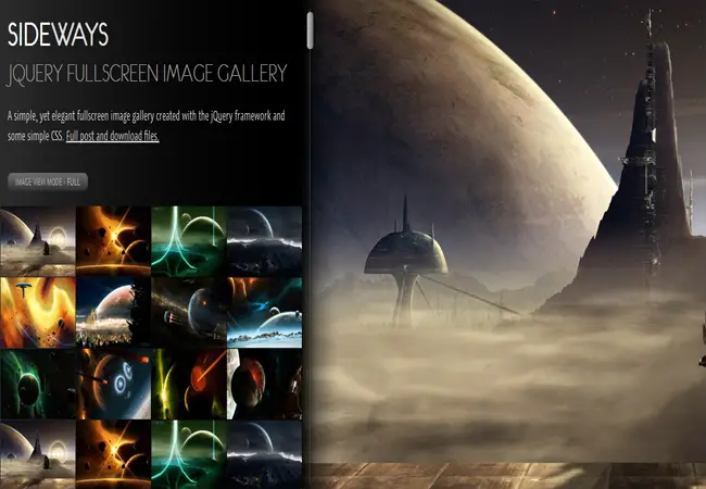 SIDEWAYS – Free jQuery fullscreen image gallery