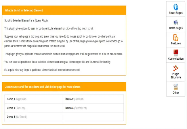 Scroll to Selected Element Jquery Premium Plugin