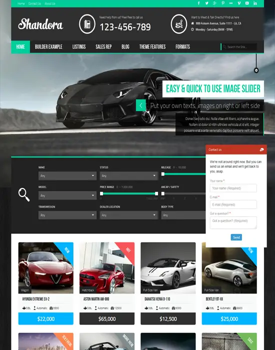 Shandora - Unique Real Estate and Car Dealership Responsive Theme