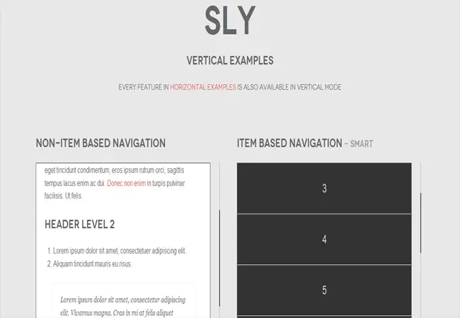 Sly - Free one directional scrolling animation jquery plugin