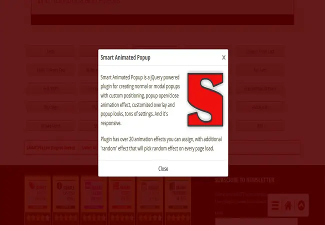 Smart - Animated Popup Jquery Plugin