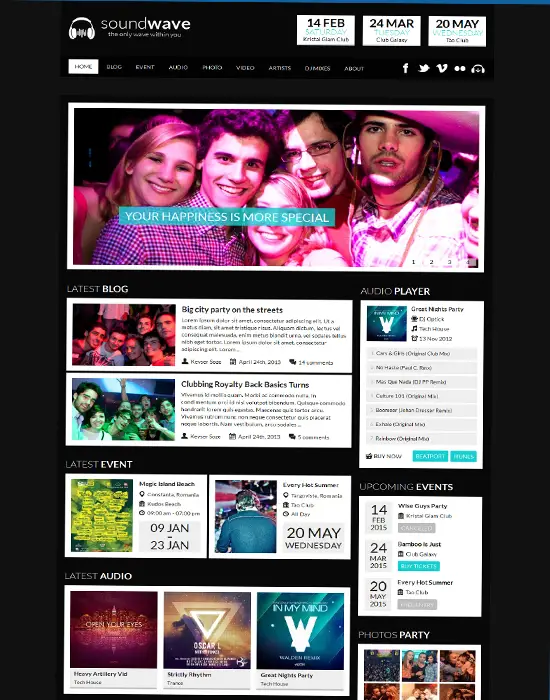 SoundWave - The Band Music Vibe WordPress Theme
