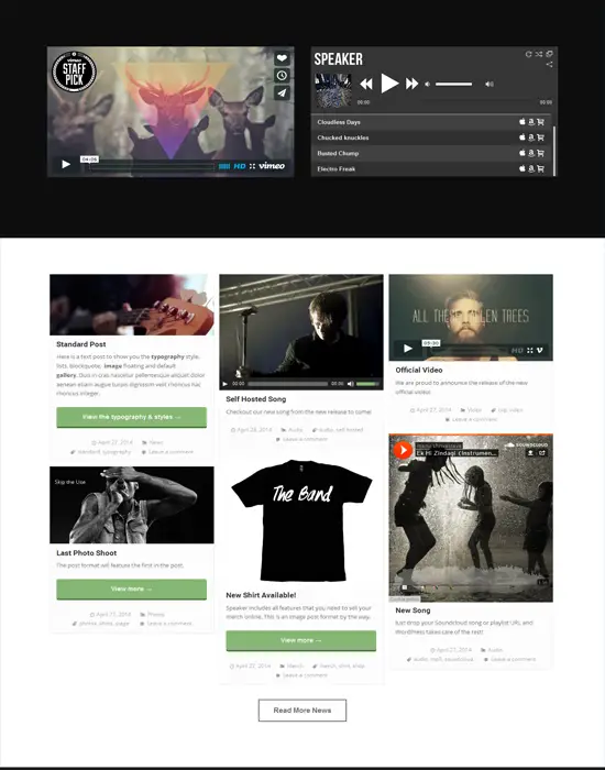 Speaker - WordPress One Page Music WordPress Theme