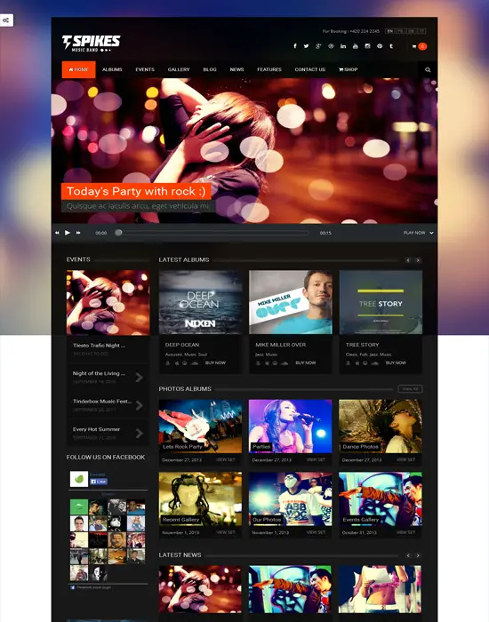 Spikes - Creative Music Band WordPress Theme