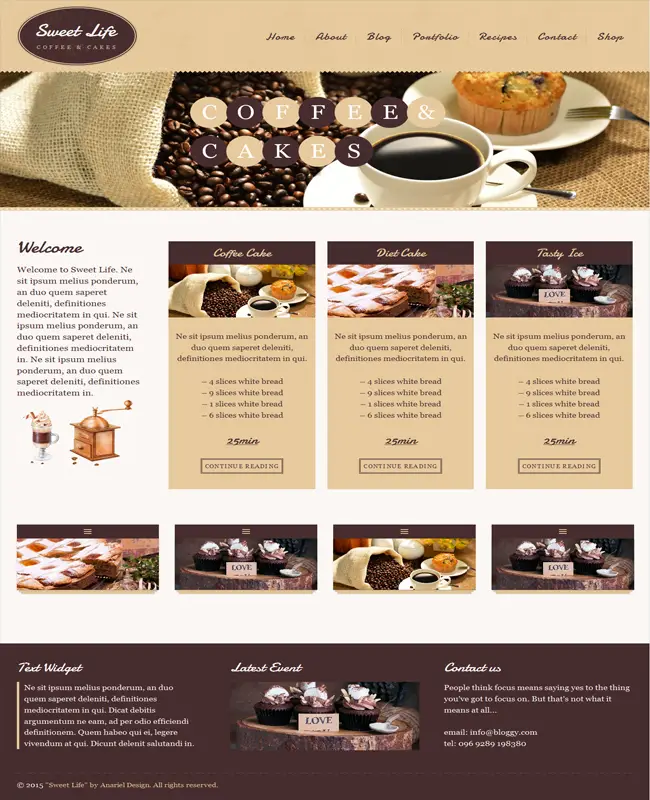 Sweet Life - Café and Restaurant Fresh Food WordPress Theme