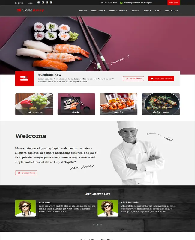TakeAway - Restaurant & Online Food Ordering WordPress Theme