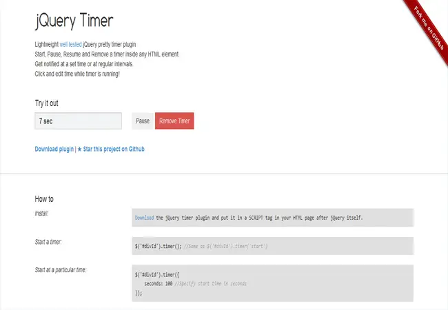 Timer - Lightweight well tested jQuery pretty timer plugin
