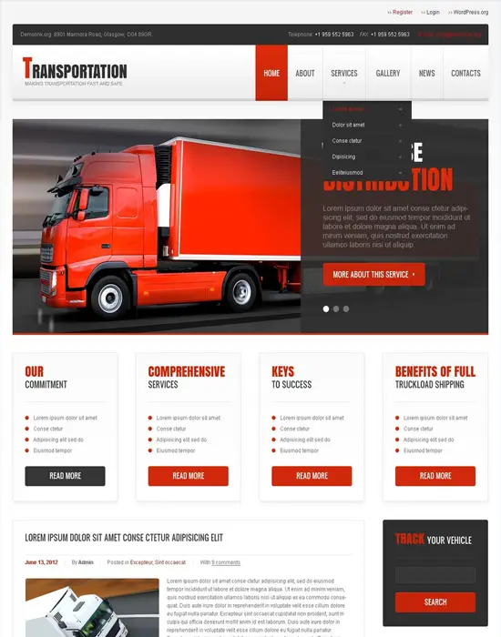 Transportation - Responsive Premium WordPress Theme