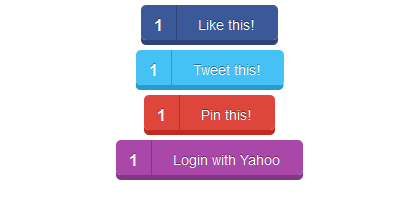 3D CSS3 social buttons