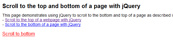 Scroll to the top of a webpage with jQuery