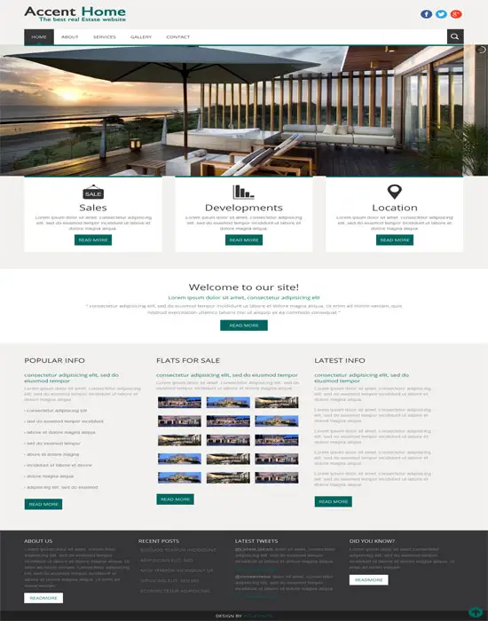 Accent Home Free Real Estate Mobile Website Template