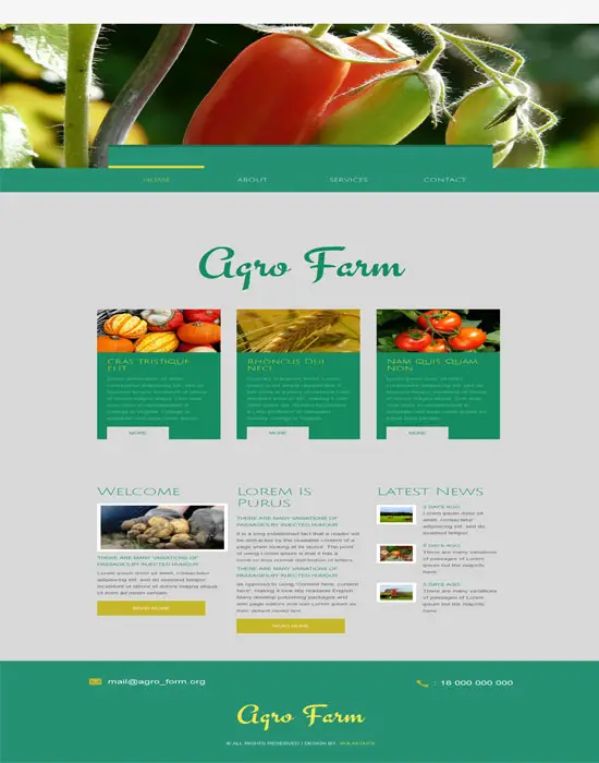 Agro farm-Free blog an agricultural Mobile Website Template