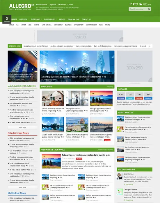 Allegro - Multipurpose News, Magazine HTML Template