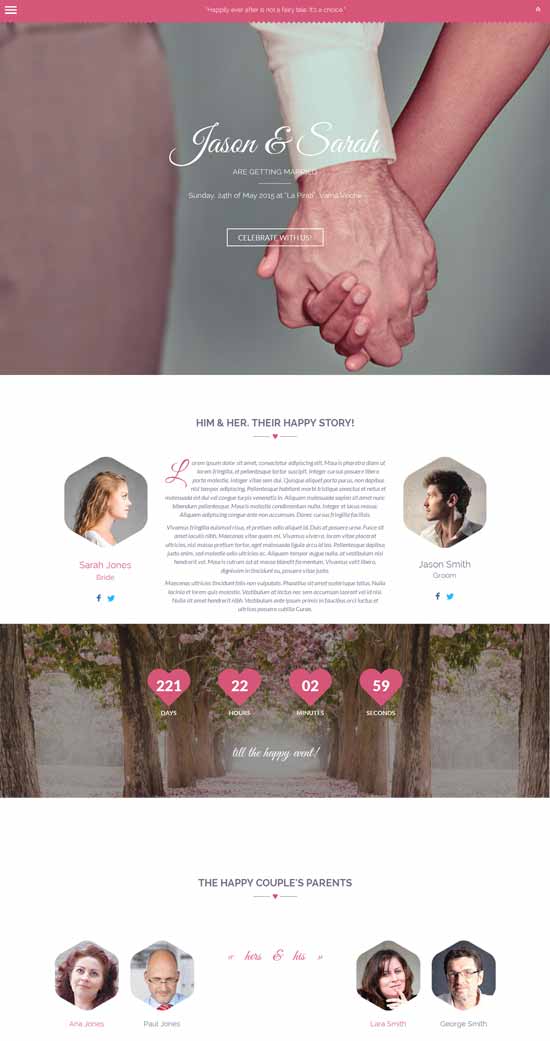 Amor - Parallax Animated Wedding HTML Template