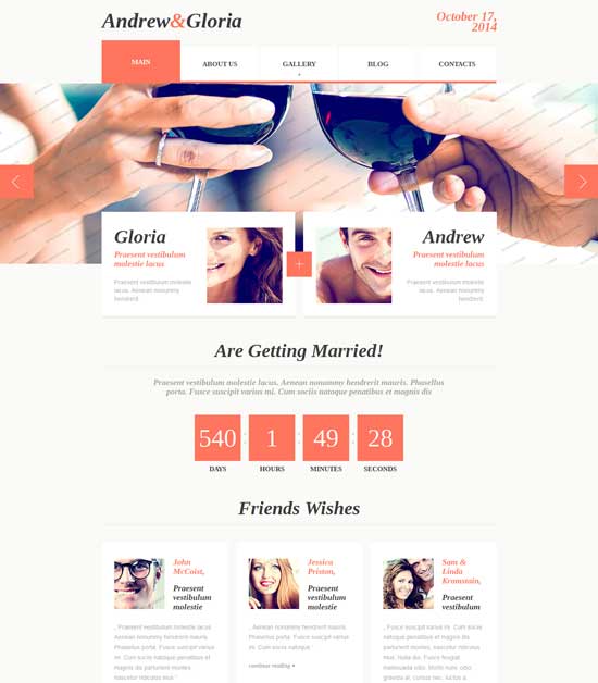 Andrew & Gloria Wedding Album Website Template