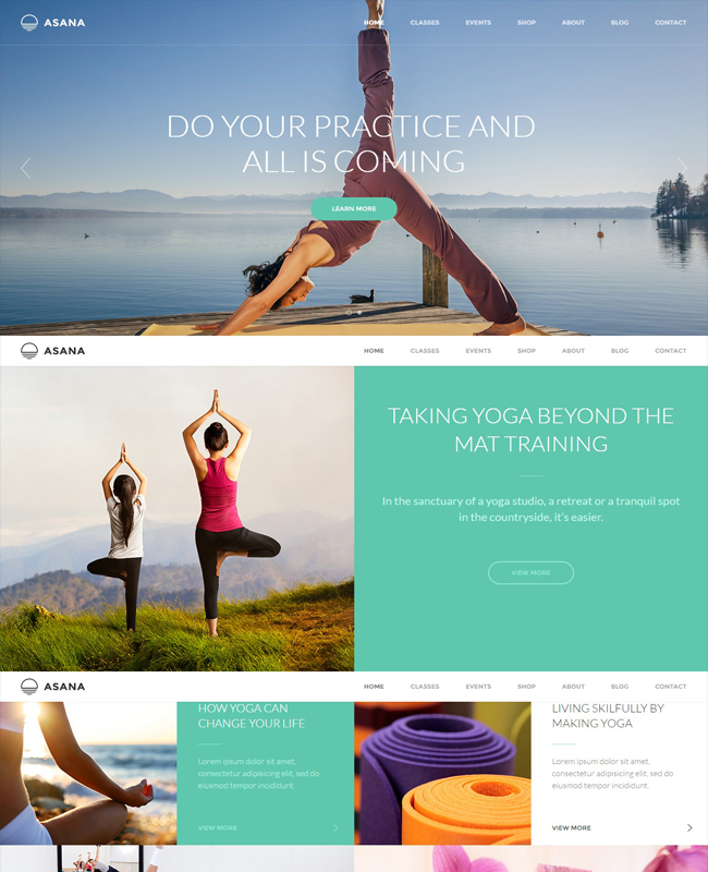 Asana - Clean Flat Sport and Yoga HTML5 Template