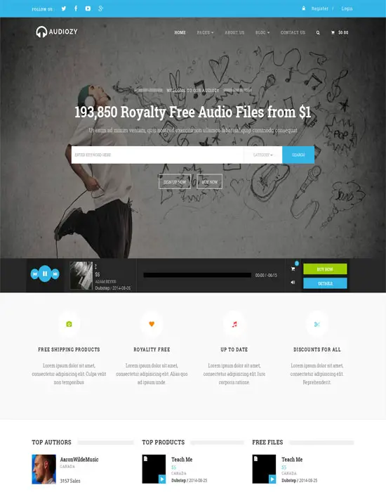 Audiozy Music Store Html Template