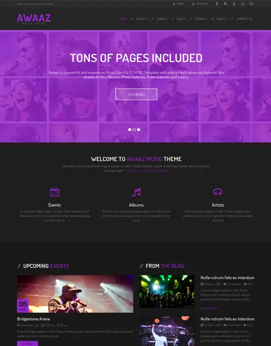 Awaaz Music - Responsive HTML5 Template