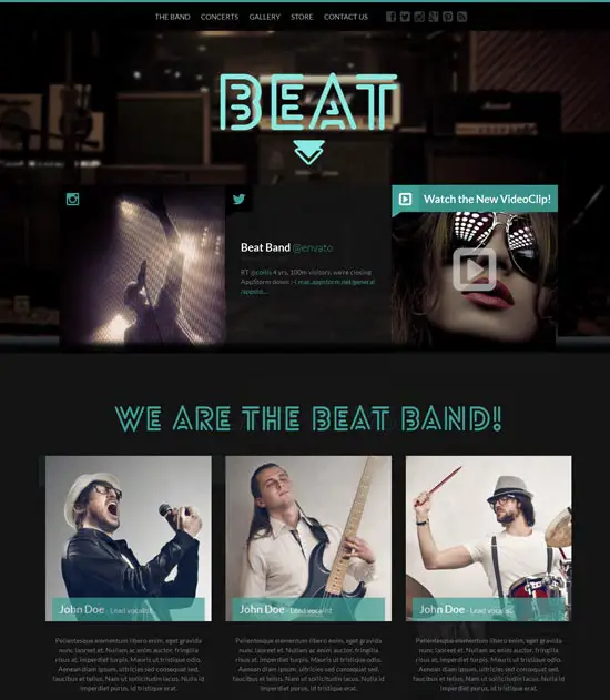 Beat - One-Page HTML5 Band & Music Template