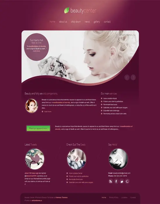 Beauty Center - Html5 website Template