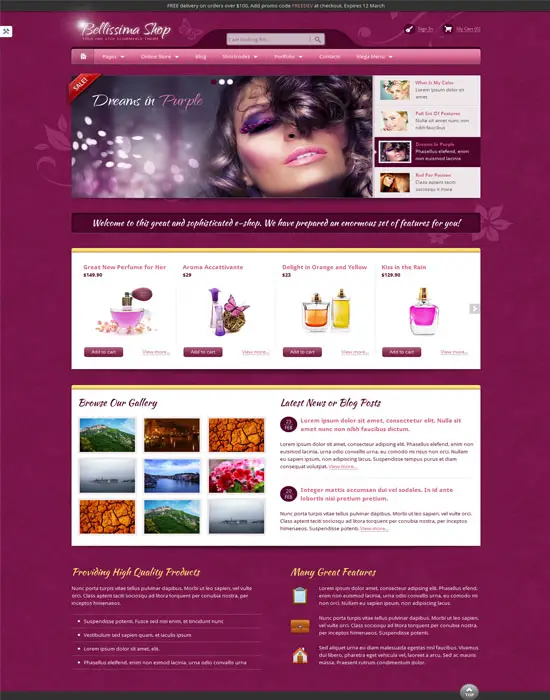 Bellissima eCommerce HTML Website Template