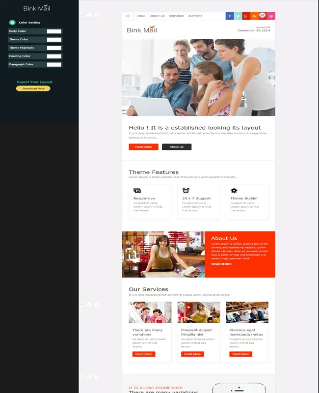 Bink Mail - Responsive E-mail Template with Theme builder Access