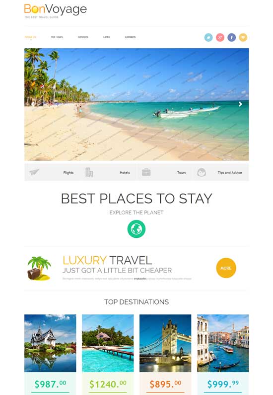 BonVoyage-Travel Agency Responsive Website Template