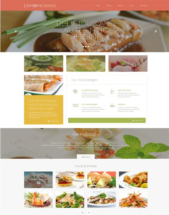 Cafe and Restaurant Responsive Website Template