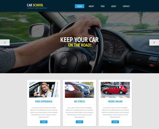 Car School Responsive HTMl Website Template