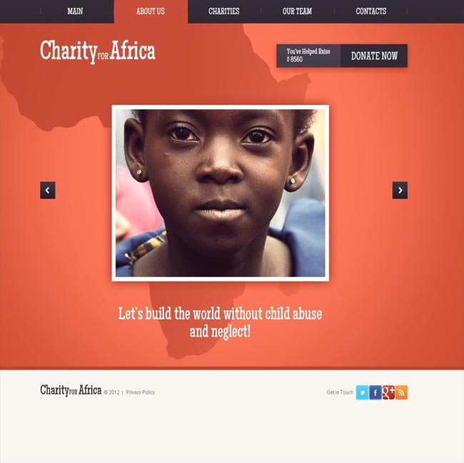 Charity - Child Charity for Africa Flash Web Template