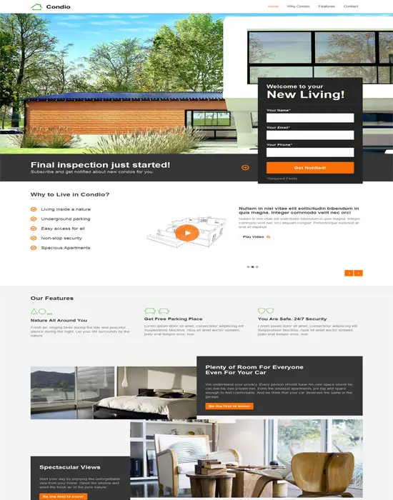 Condio – Real Estate HTML One Page & Landing Page Template