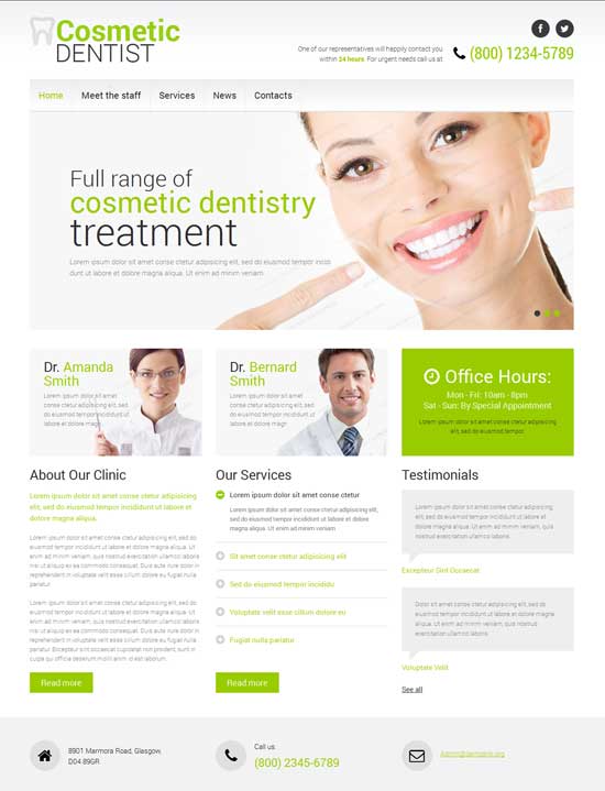 Cosmetic Dentist Responsive Website Template