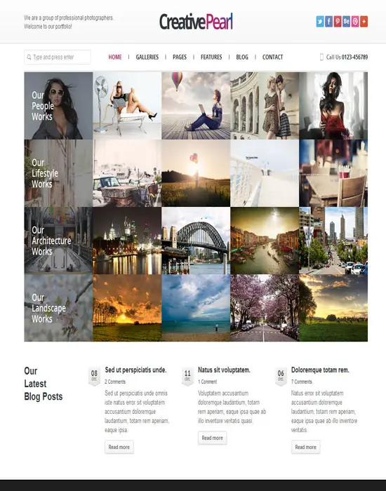 CreativePearl - Photography Responsive Website Template