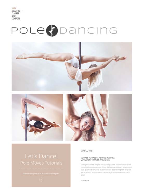 Dance Studio Responsive HTML5 Website Template