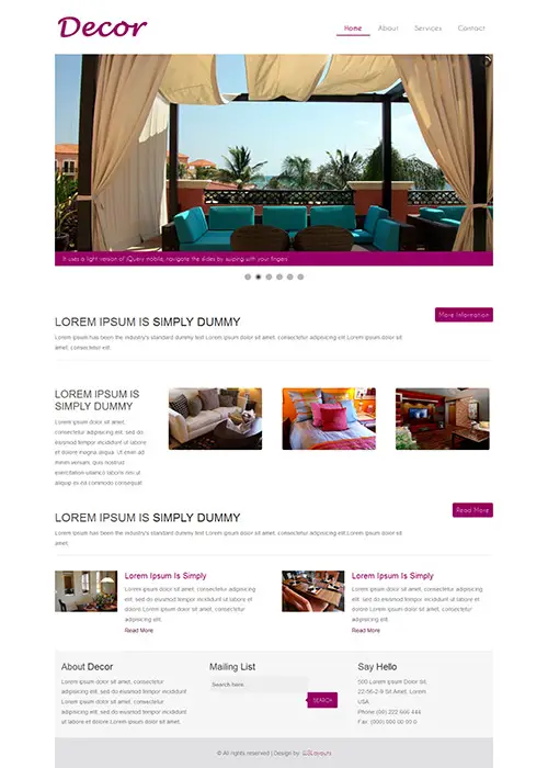 Decor - free interior furniture & decoration template