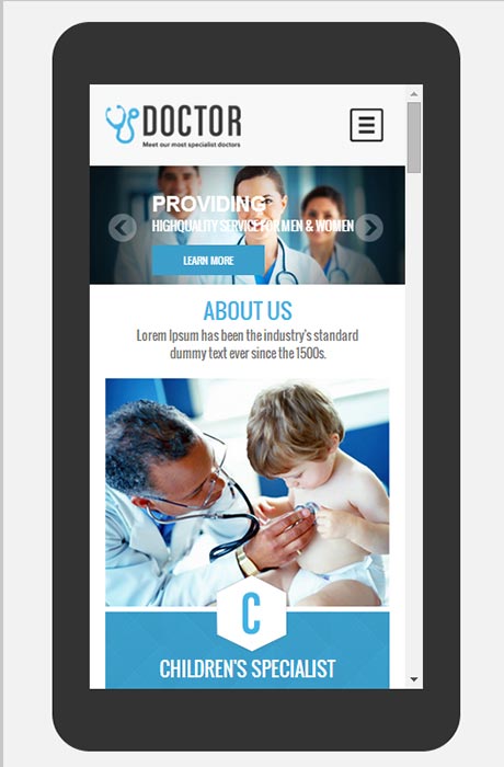 Doctor - Single page Free Mobile Website Template