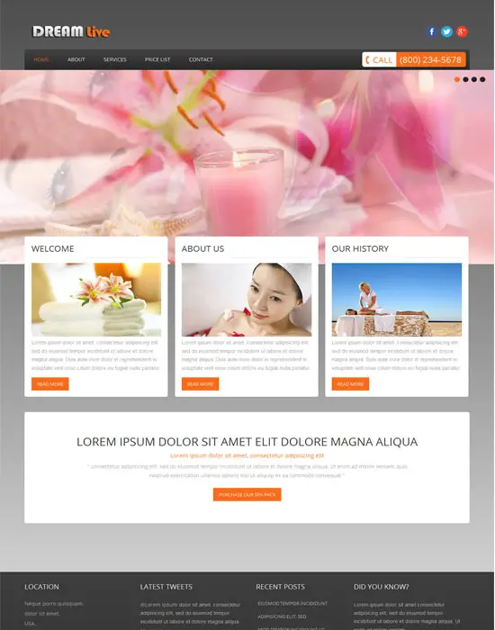Dream Live Beauty Parlour Mobile Website Template