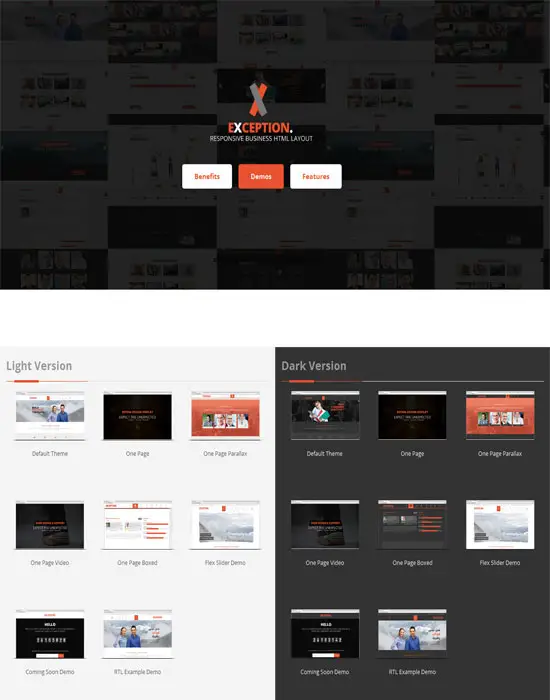 EXCEPTION - Responsive Business HTML Template