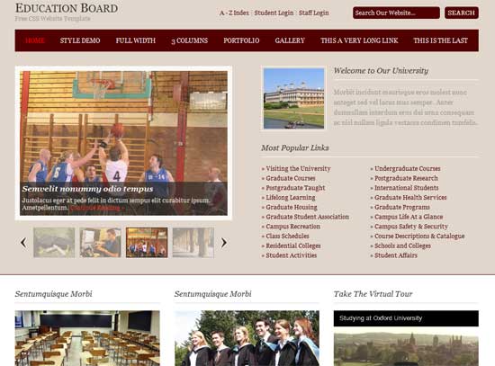 Education Board Free Website HTMl Template