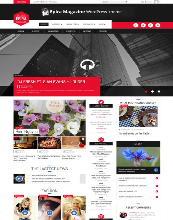 Epira Magazine HTML5 Website Template