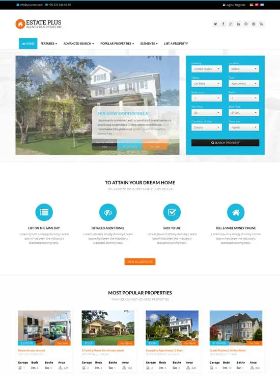 Estate Plus - Real Estate Website Template