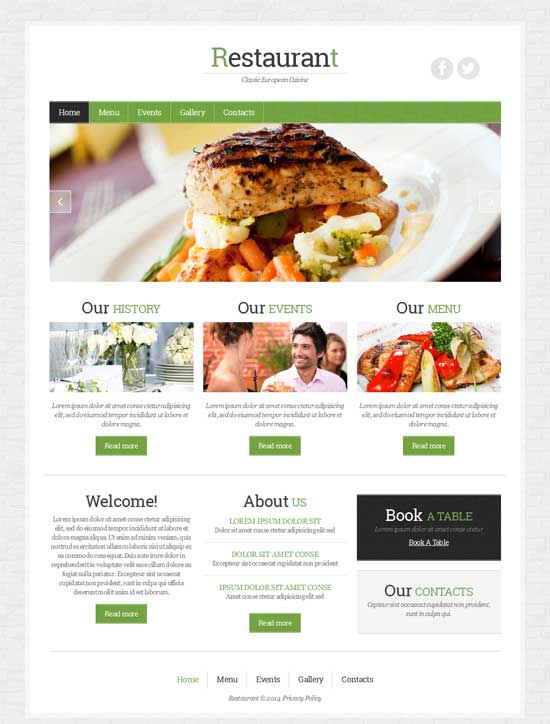 Food Truck & Restaurant 10 Styles - HTML5 Template