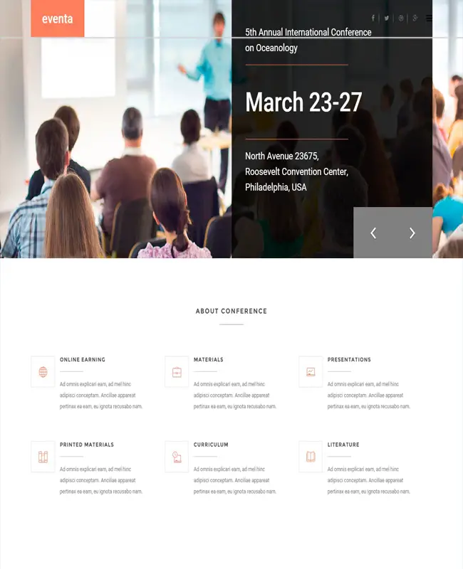 Eventa - Modern Event HTML Template for Conference and others events