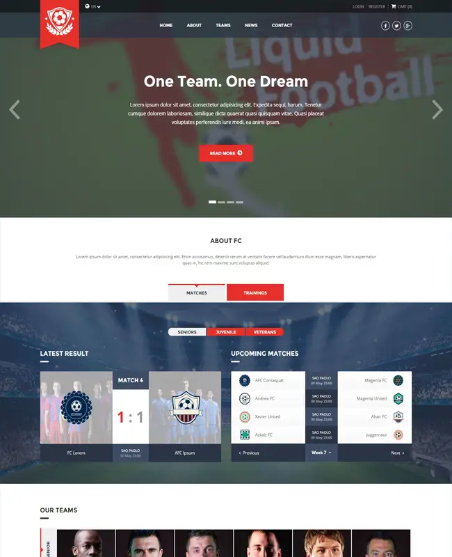 FC - Soccer Football Club Website Template 