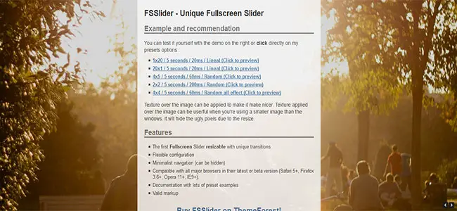 FSSlider - A Fullscreen Slider for your Background – Premium
