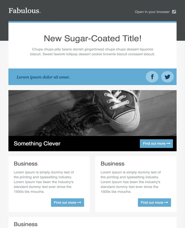 Fabulous - Multicolor variation Free HTML Email Template 