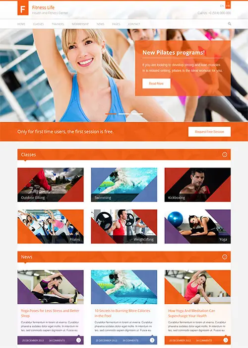 Fitness Life - Gym/Fitness HTML Template