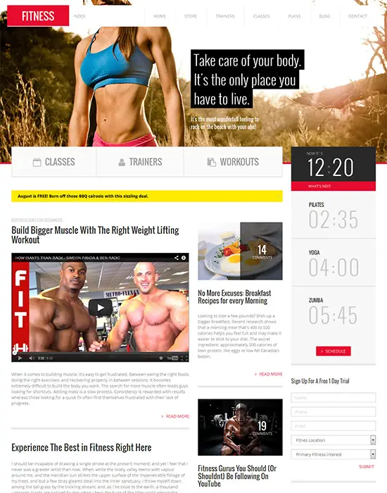 Fitness : Retina Responsive fitness gym HTML Template