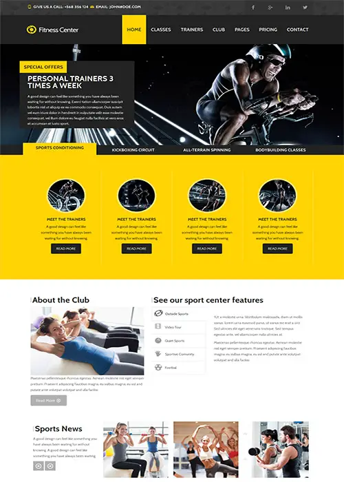 Fitness - Sport Center Gym Club Responsive 