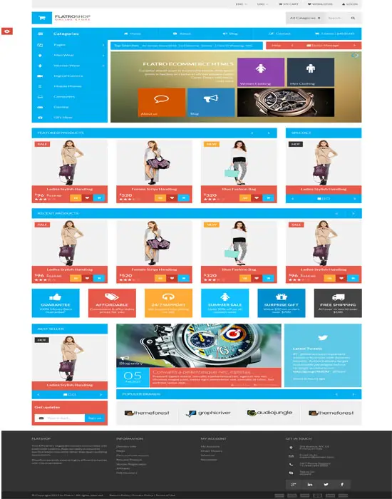 Flatro - Metro Inspired flat eCommerce template